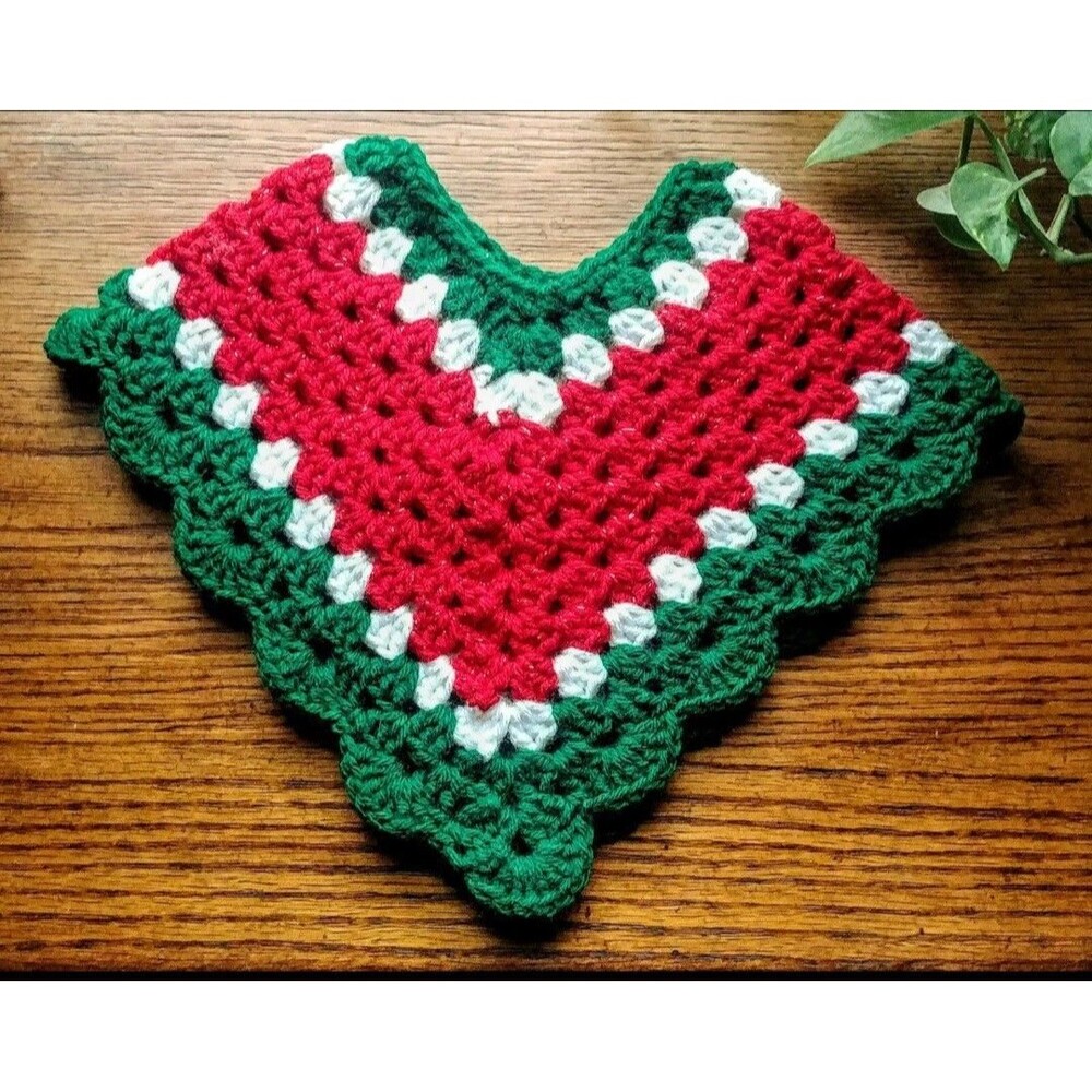 sweater poncho 0 to 3 month new Baby Leia Allen Handmade crochet winter Holiday